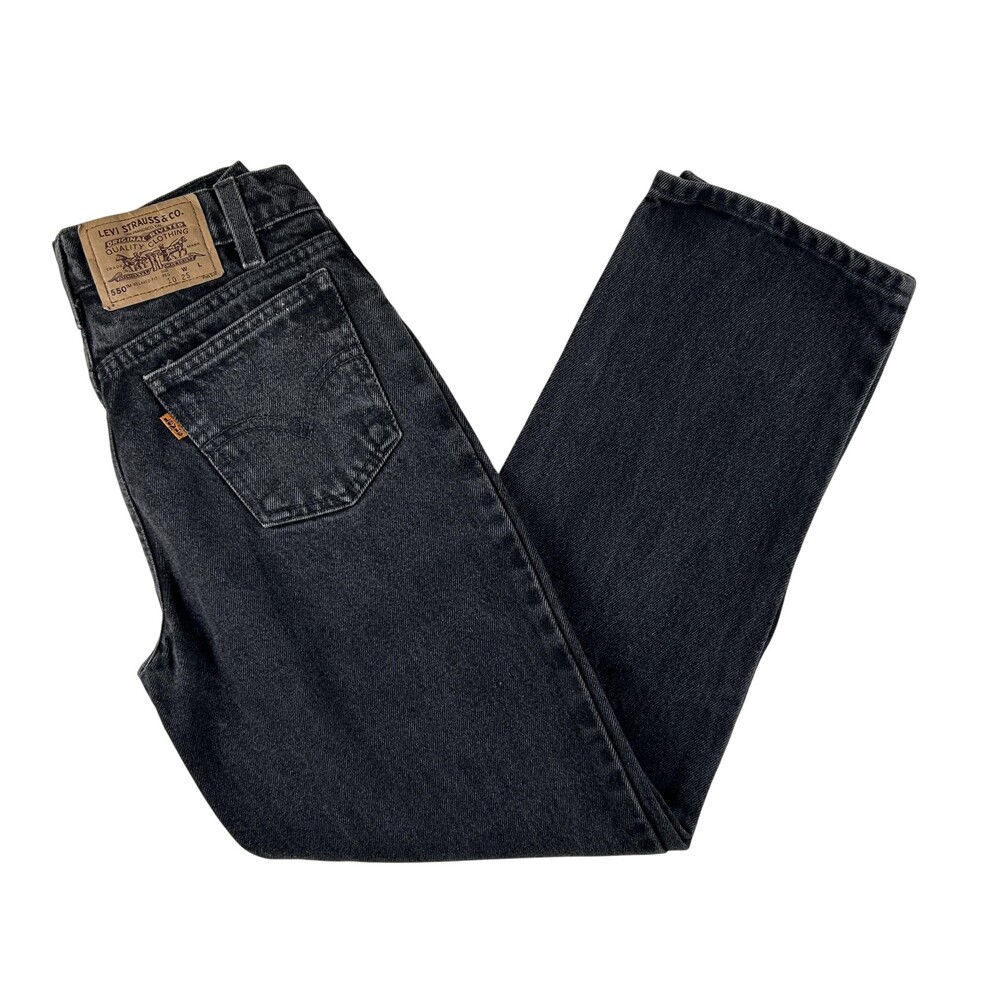 Vintage Levis 550 Jeans Youth 10 Regular Black Relaxed Fit Tapered Denim 90s